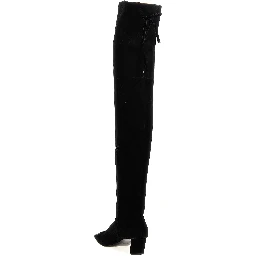 Black Goatskin Over The Knee