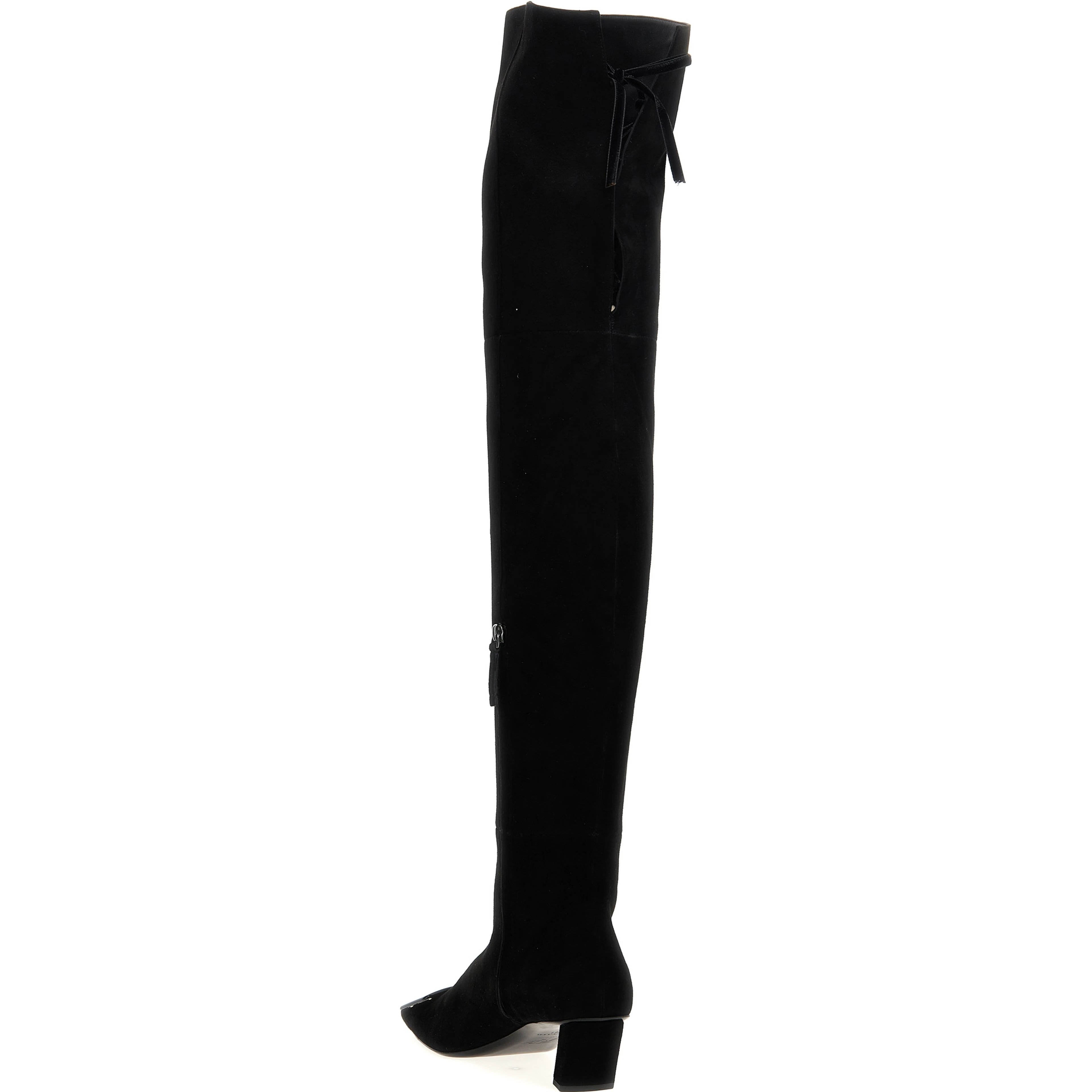 Black Goatskin Over The Knee