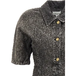 Black Cotton Short Dress