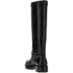 Black Calfskin Over The Knee