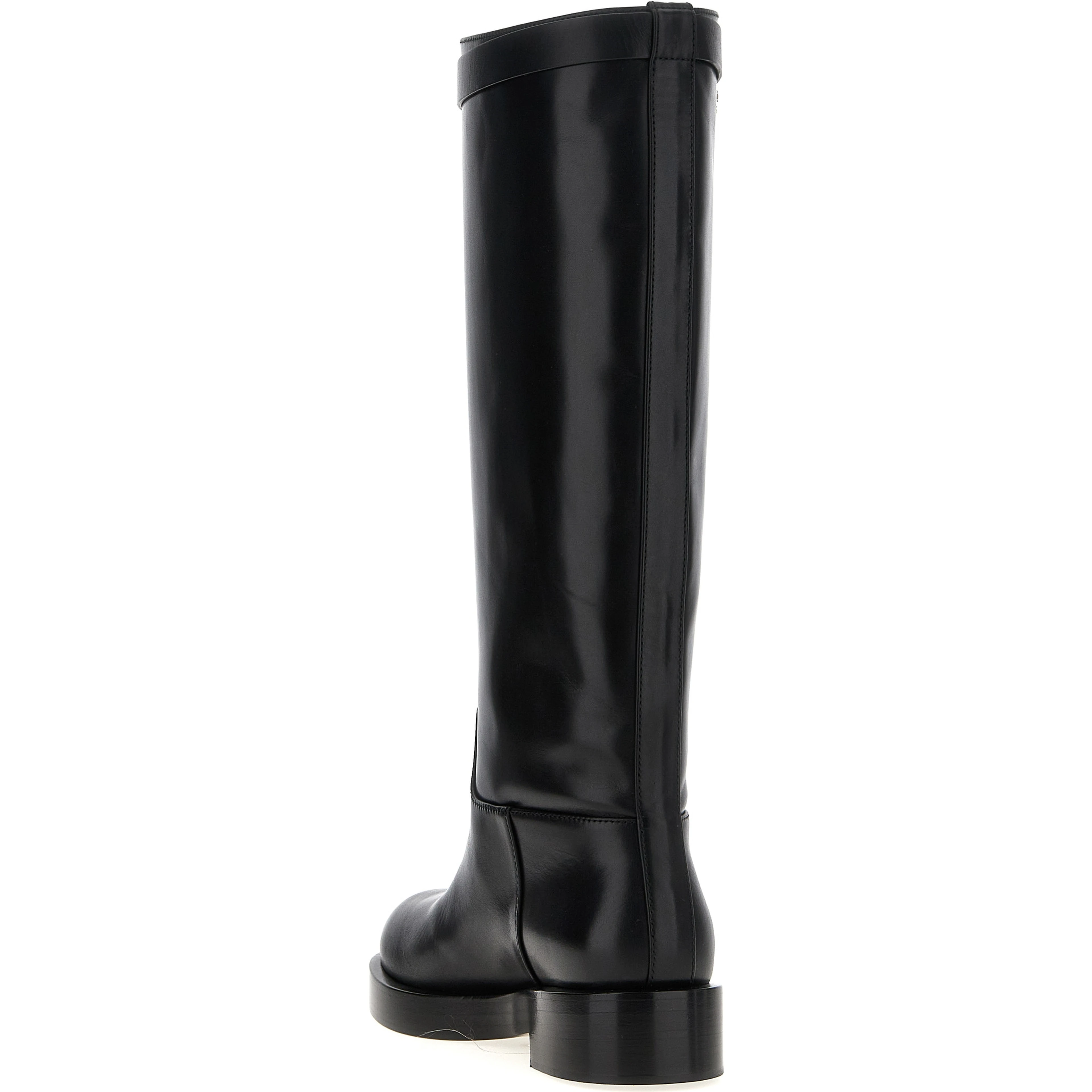Black Calfskin Over The Knee