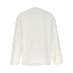 White Cotton Long Sleeve T-Shirt