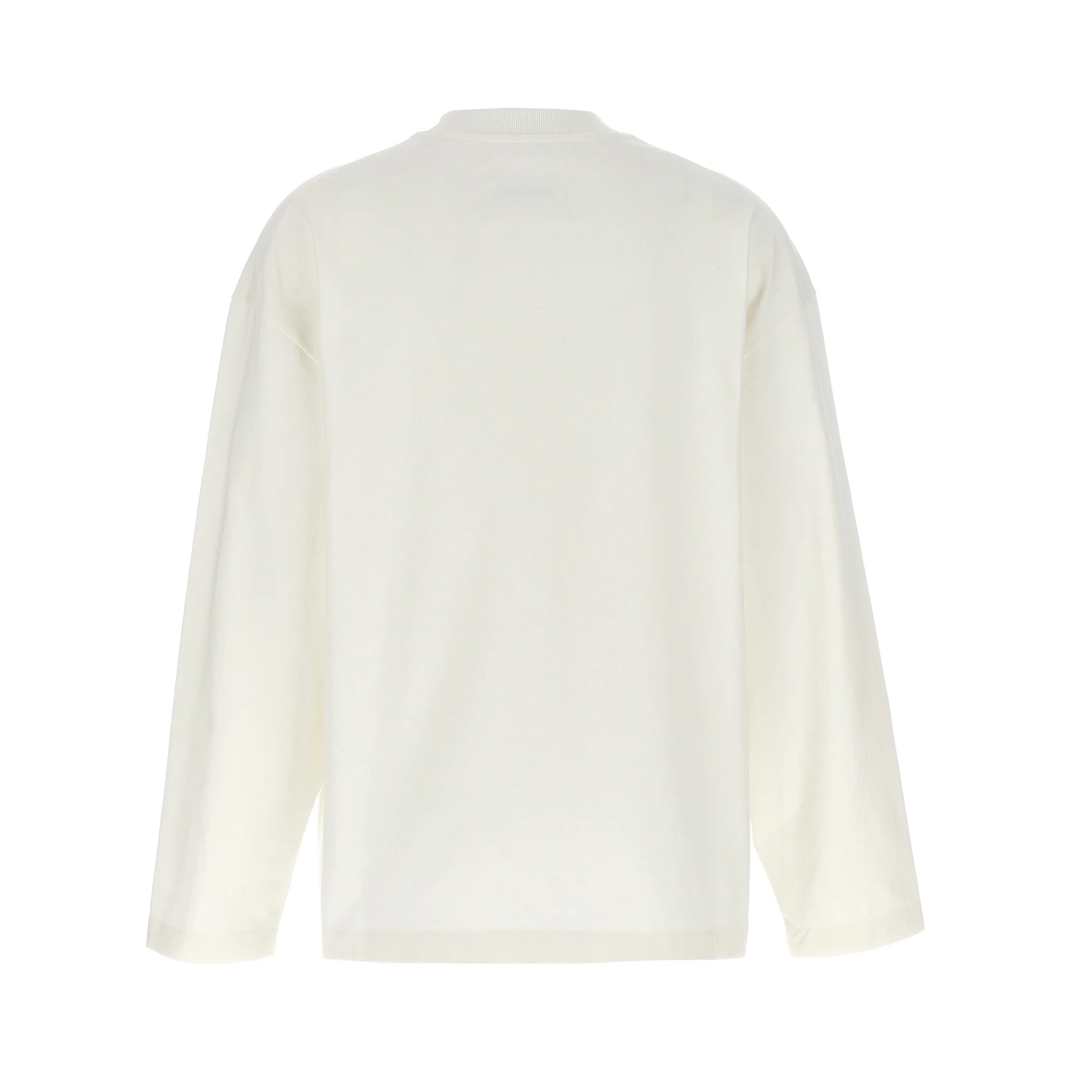 White Cotton Long Sleeve T-Shirt