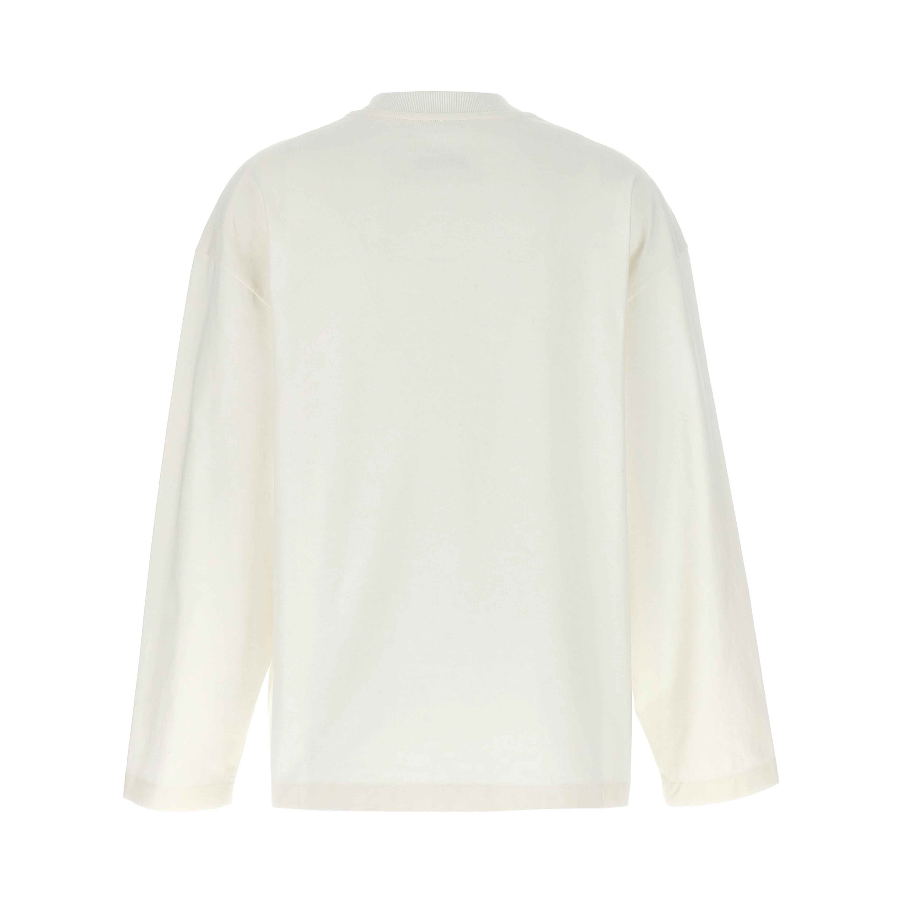 White Cotton Long Sleeve T-Shirt