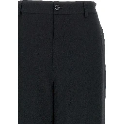 Black Acetate Casual Pants