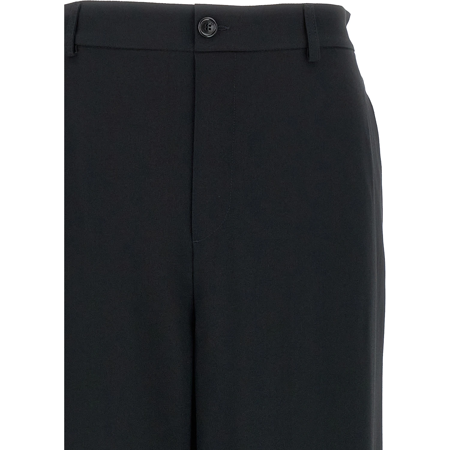 Black Acetate Casual Pants