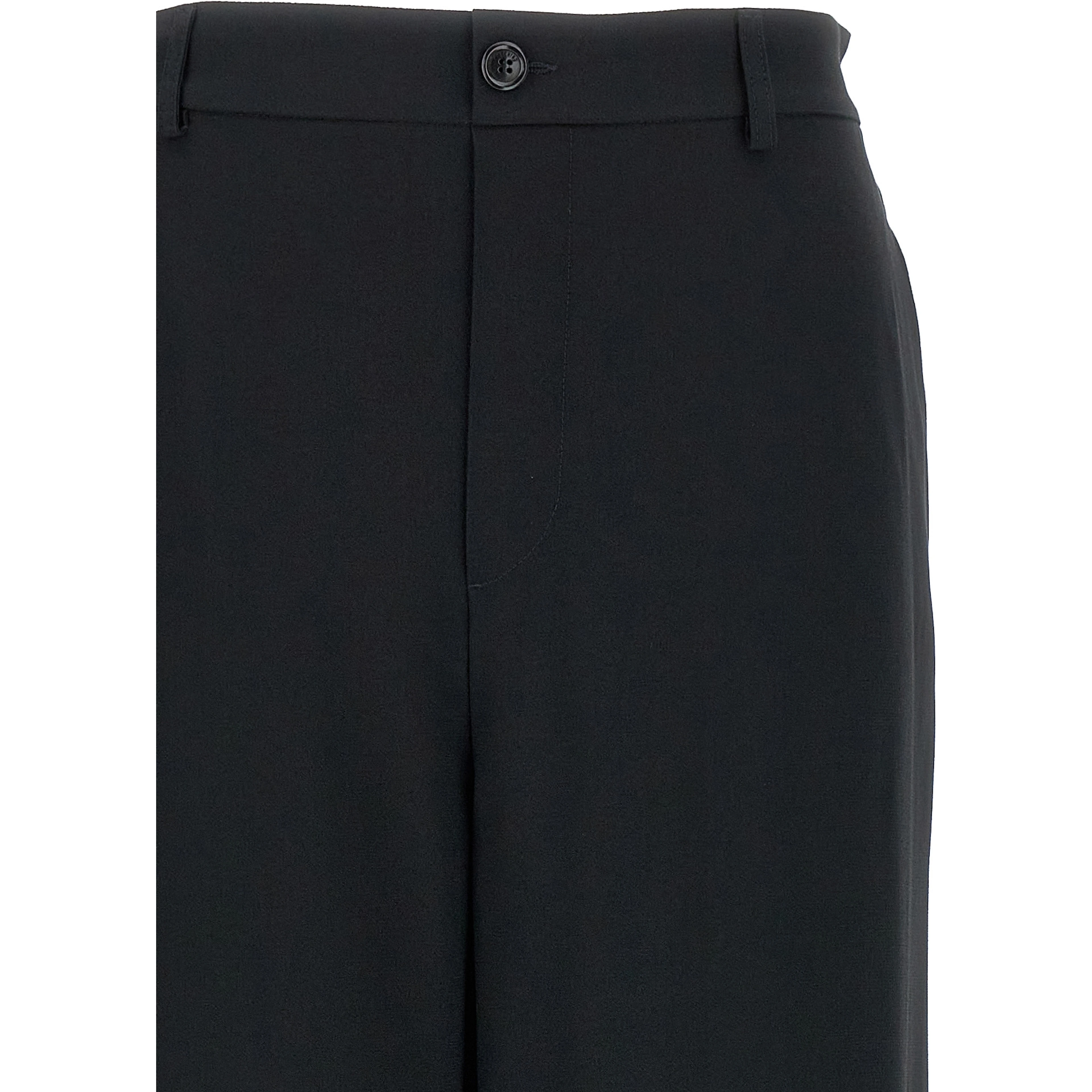 Black Acetate Casual Pants
