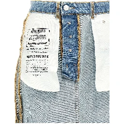 Blue Cotton Mini Skirt