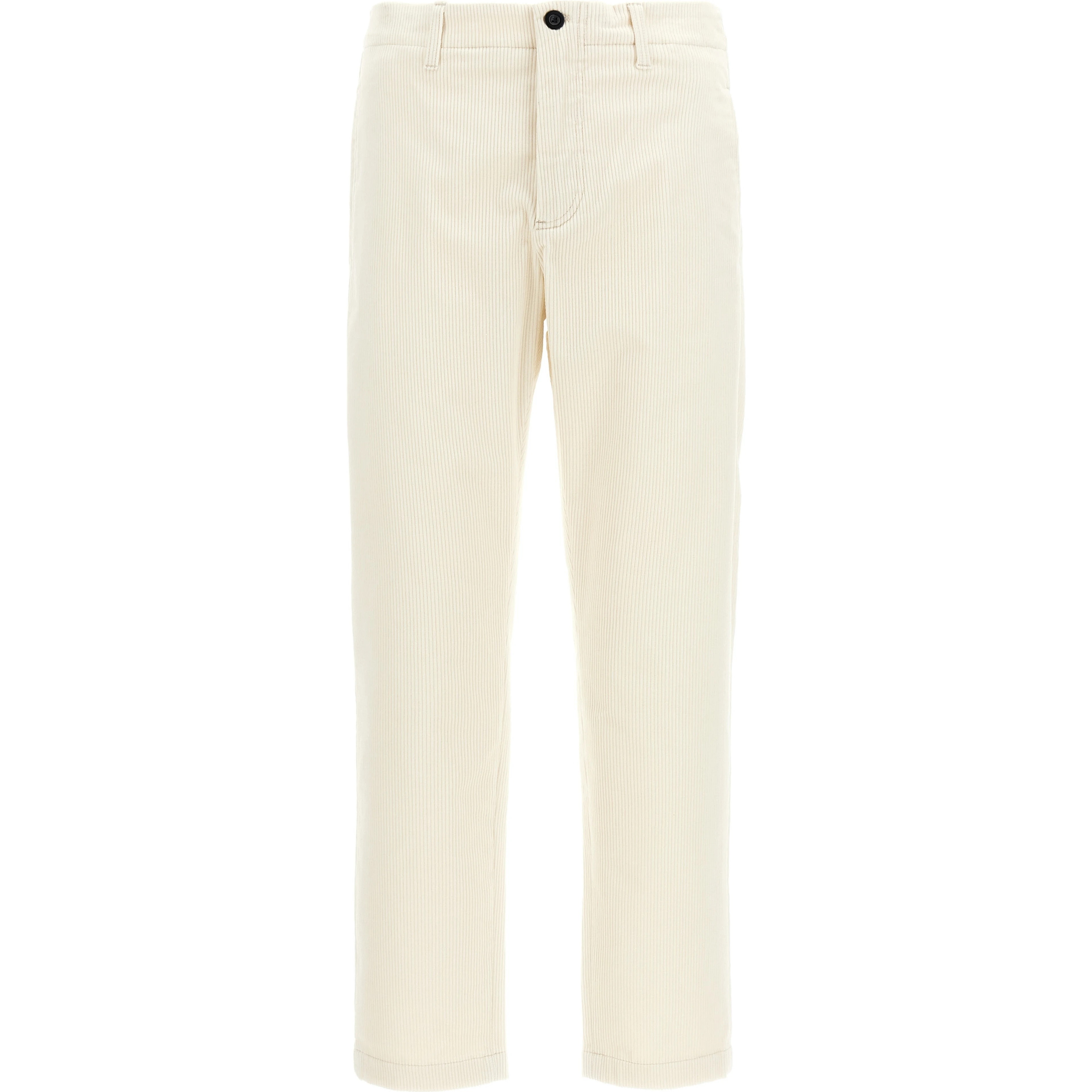 White Cotton Casual Pants