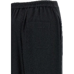 Black Acetate Casual Pants