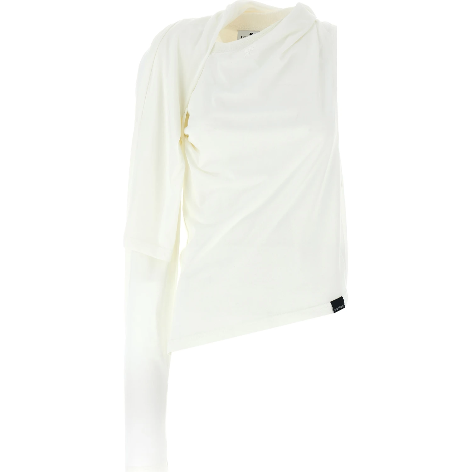 White Cotton Long Sleeve T-Shirt