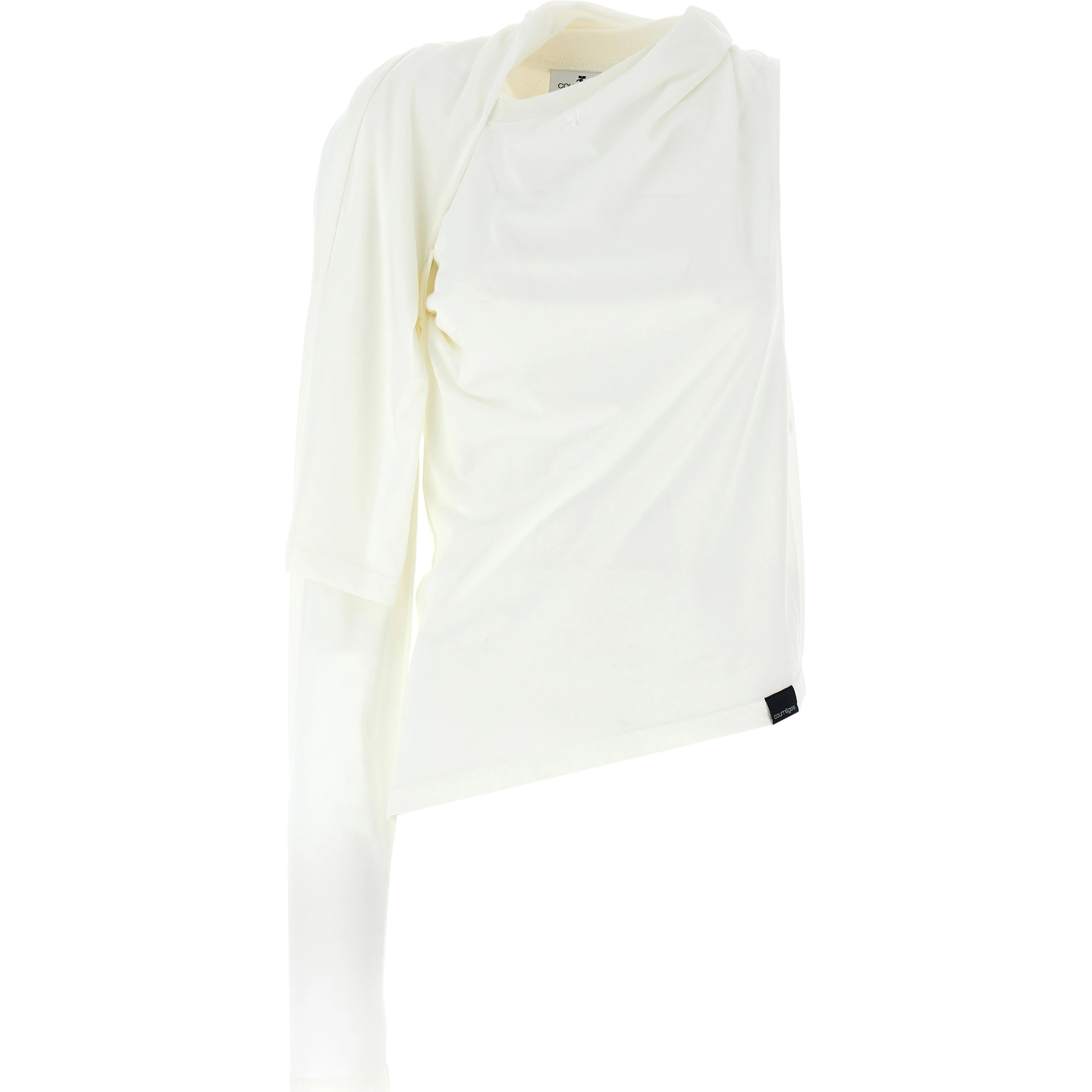 White Cotton Long Sleeve T-Shirt