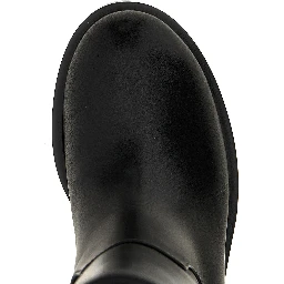 Black Calfskin Over The Knee