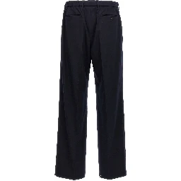 Blue Polyethylene Casual Pants