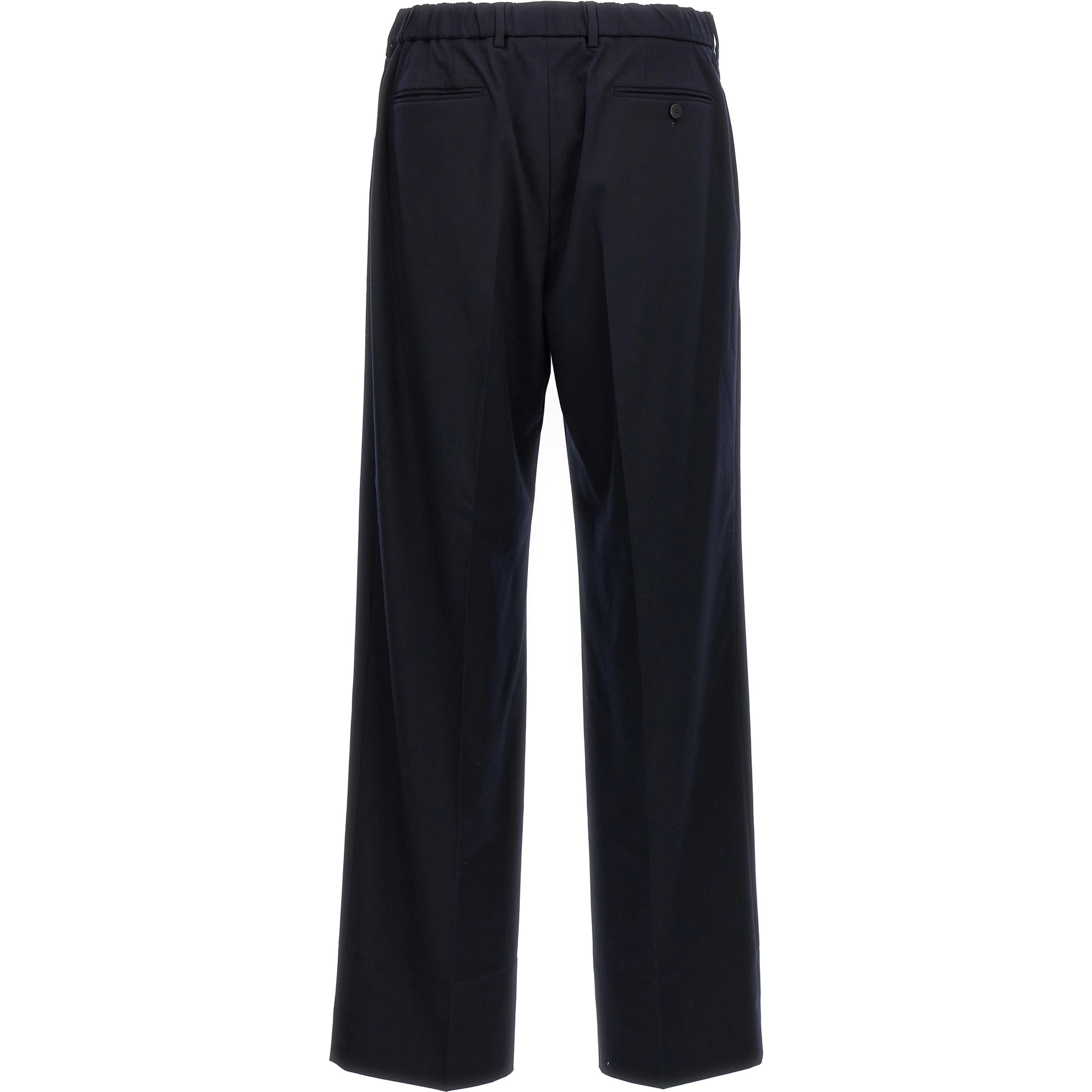 Blue Polyethylene Casual Pants