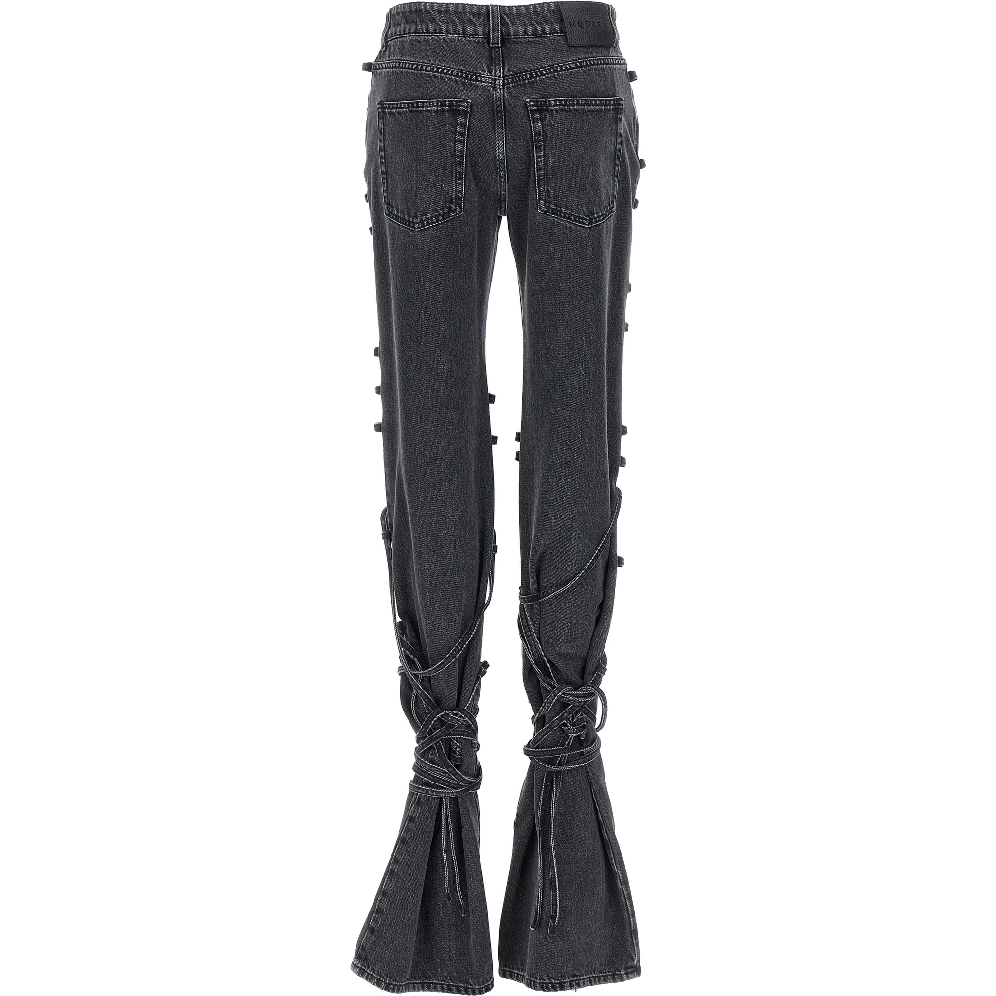 Black Cotton Flared Jeans