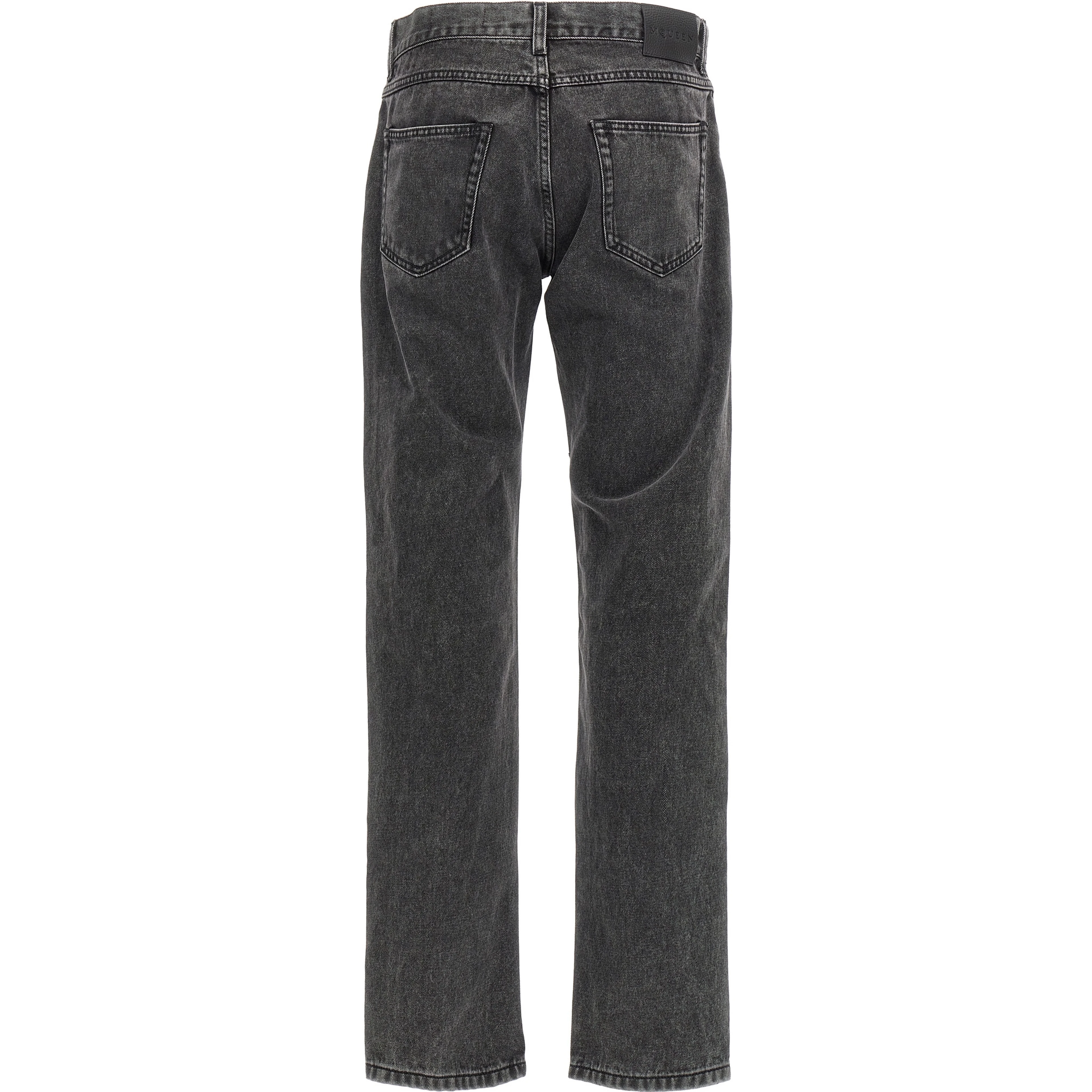 Black Cotton Straight-Leg Jeans