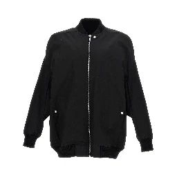 Black Nylon Bomber