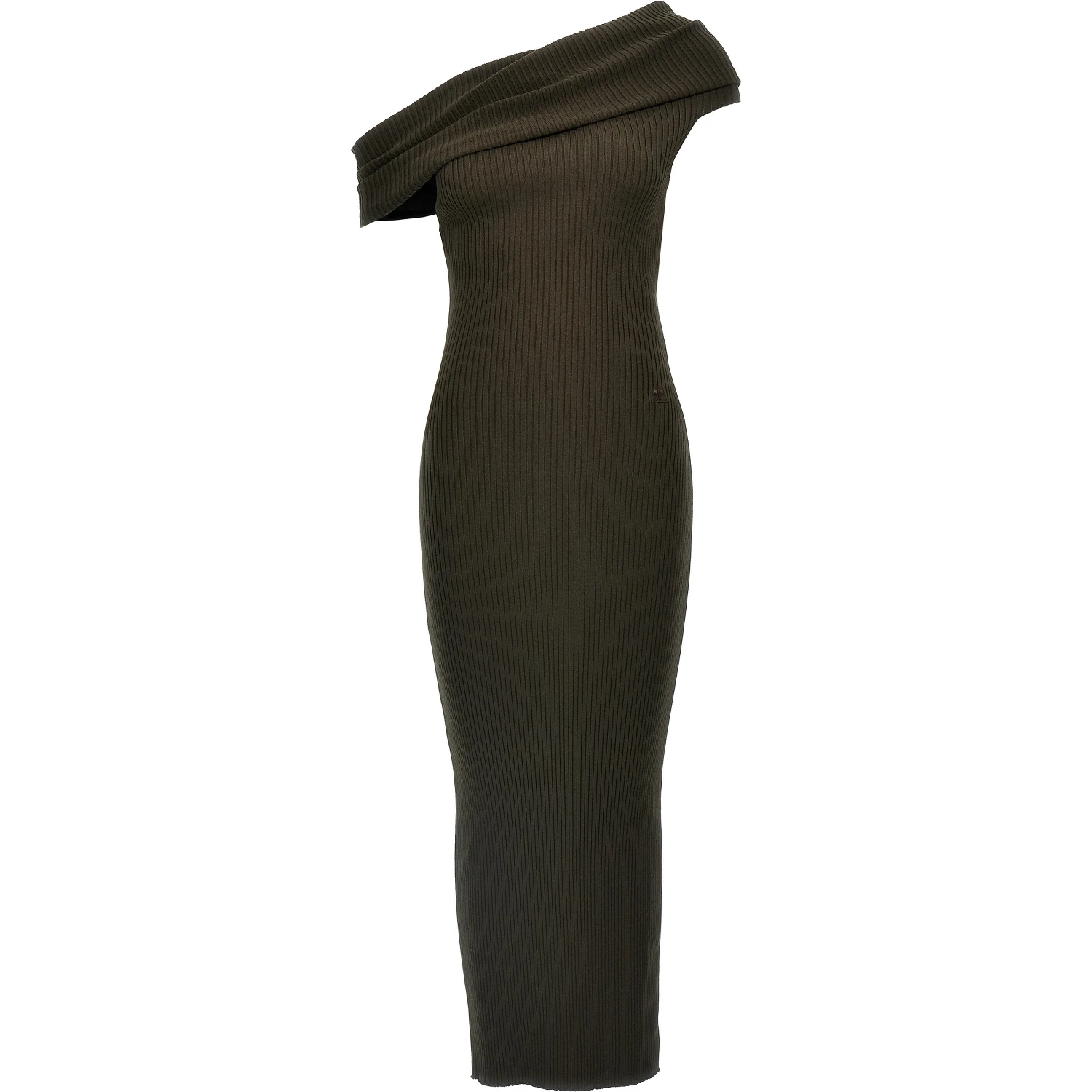 Brown Viscose Long Dress