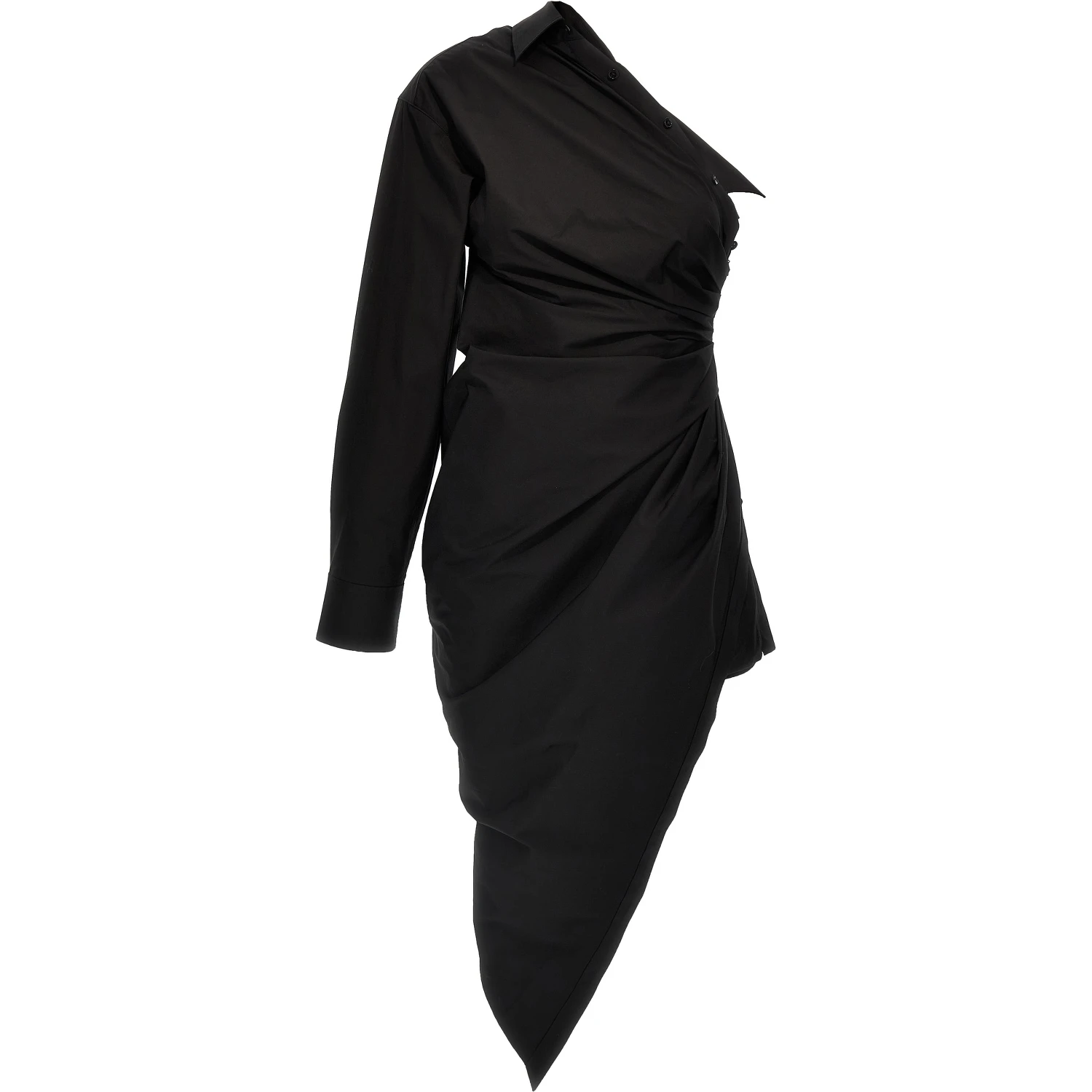 Black Cotton Short Dress