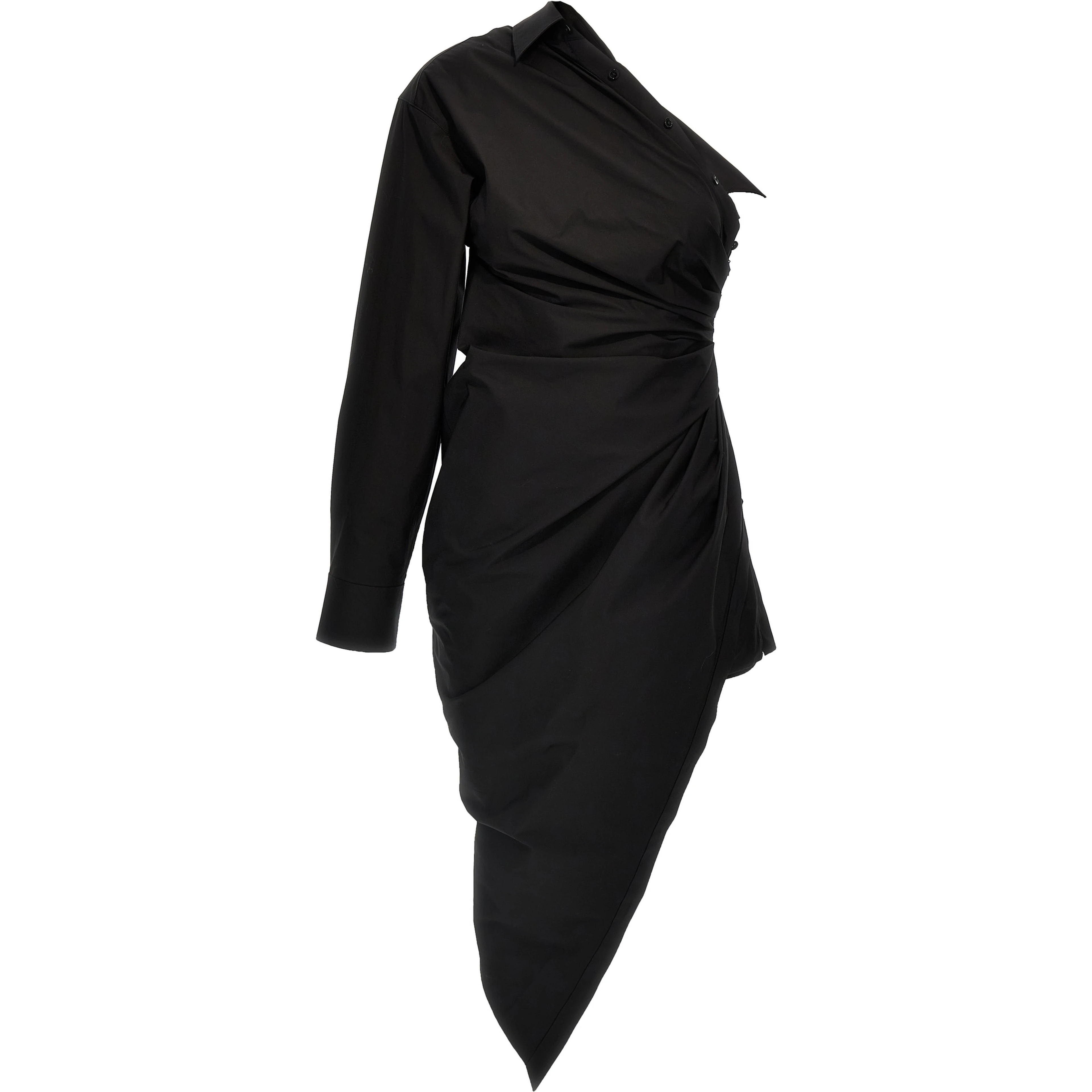 Black Cotton Short Dress