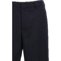 Blue Polyethylene Casual Pants