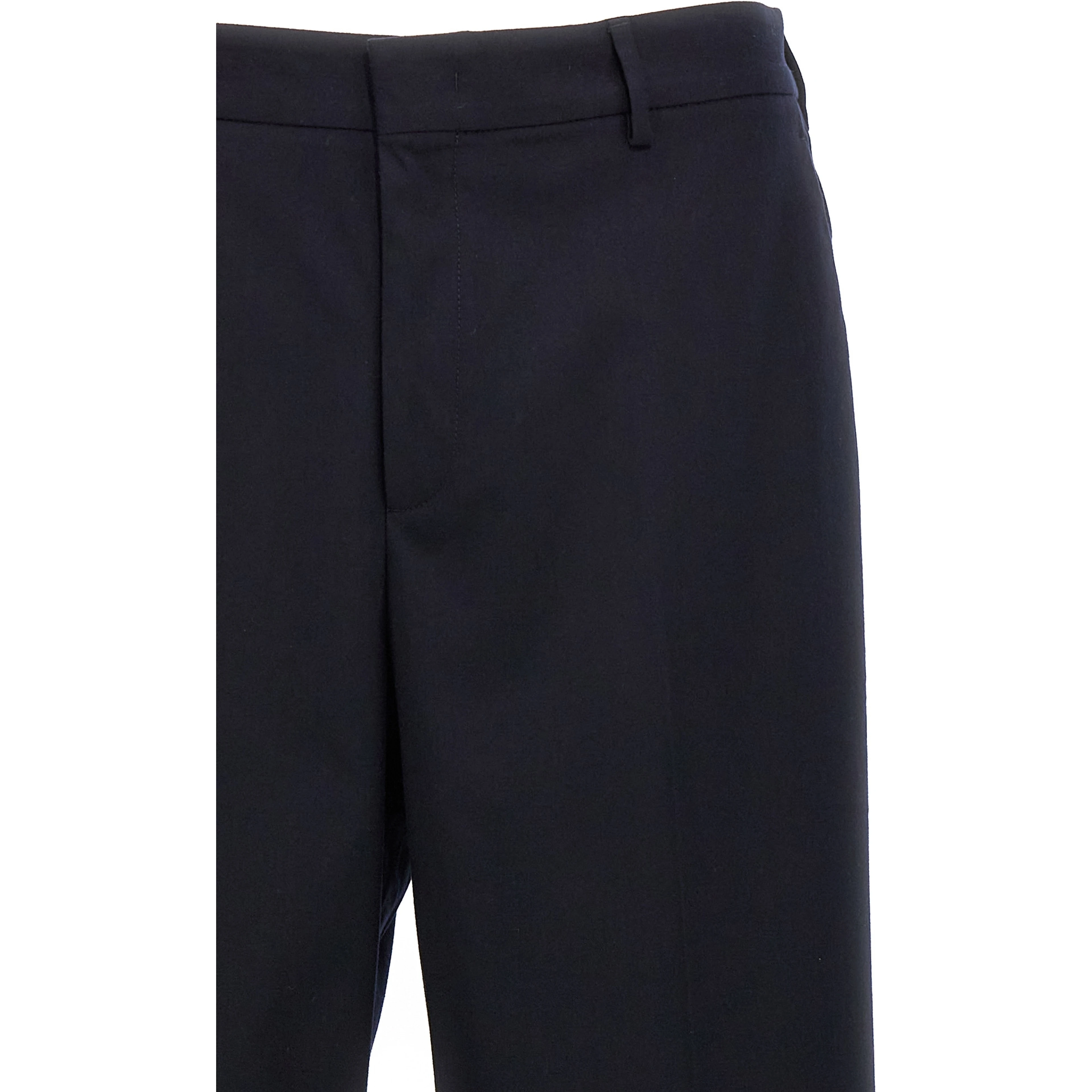 Blue Polyethylene Casual Pants