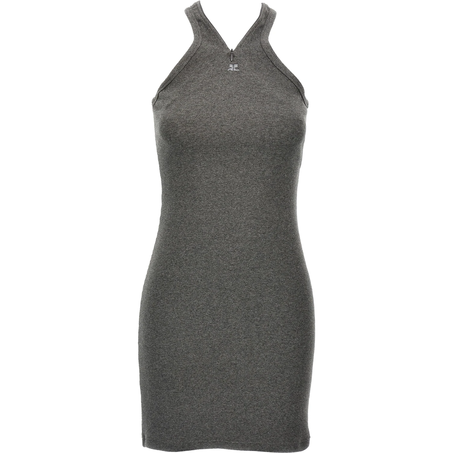 Gray Cotton Short Dress