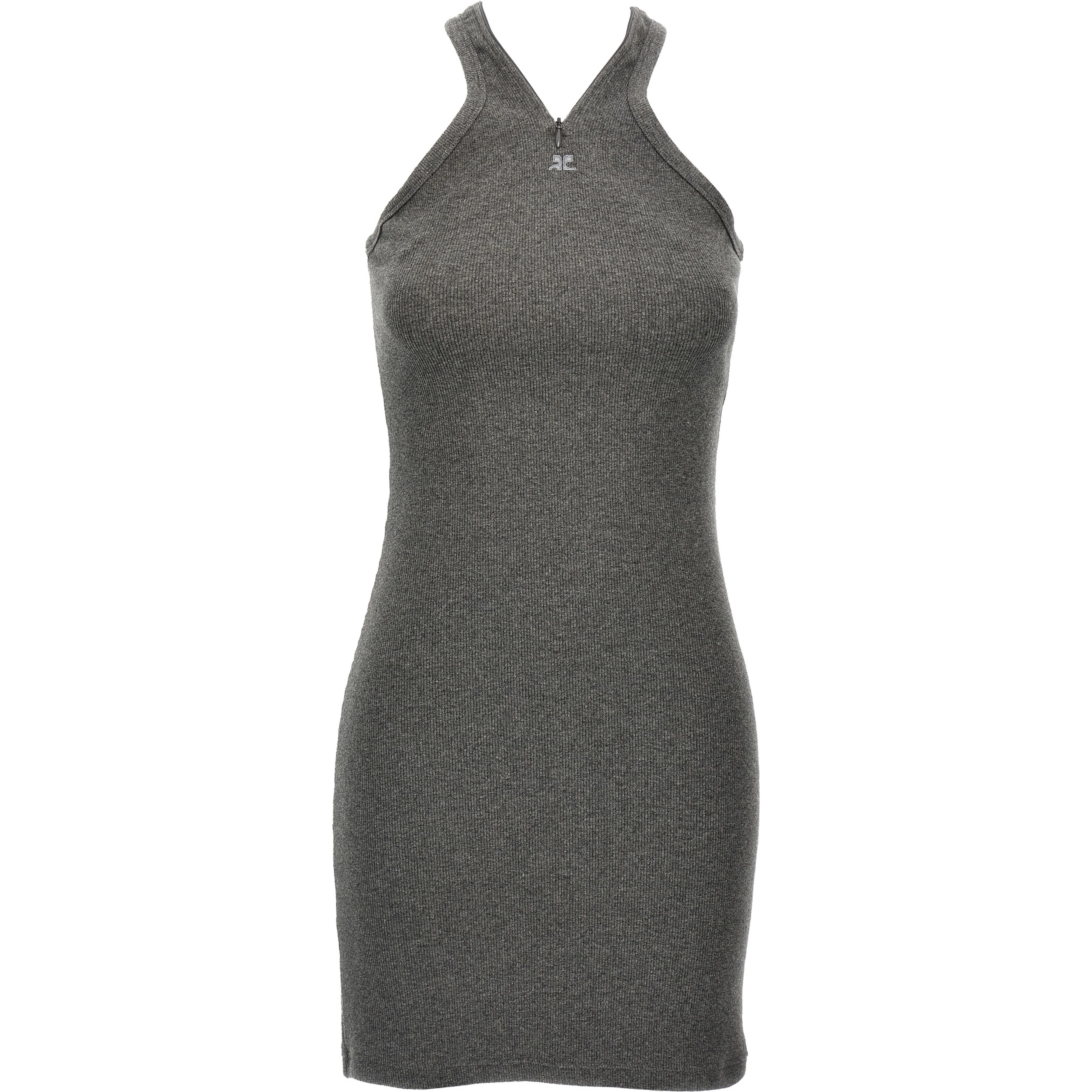 Gray Cotton Short Dress