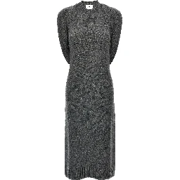 Gray Wool Midi Dress