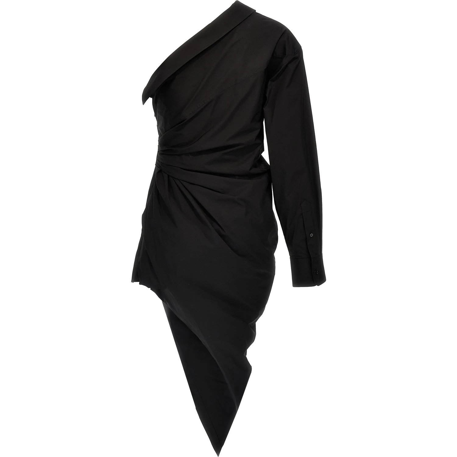 Black Cotton Short Dress