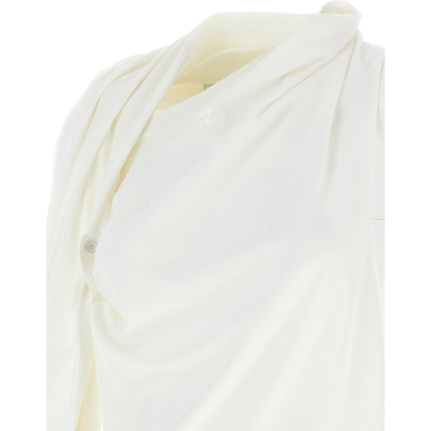 White Cotton Long Sleeve T-Shirt