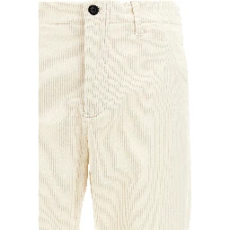 White Cotton Casual Pants