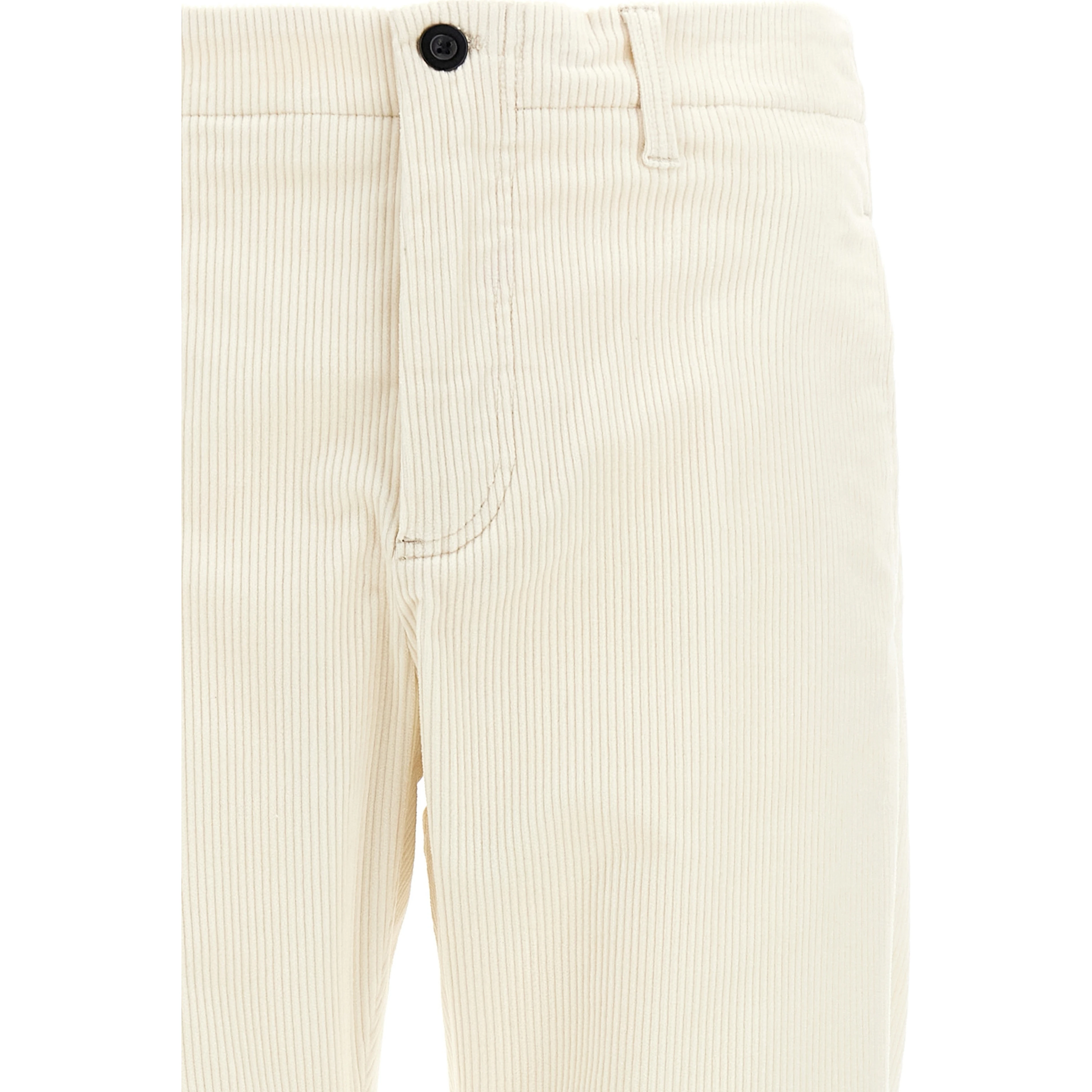 White Cotton Casual Pants