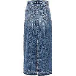 Blue Cotton Mini Skirt