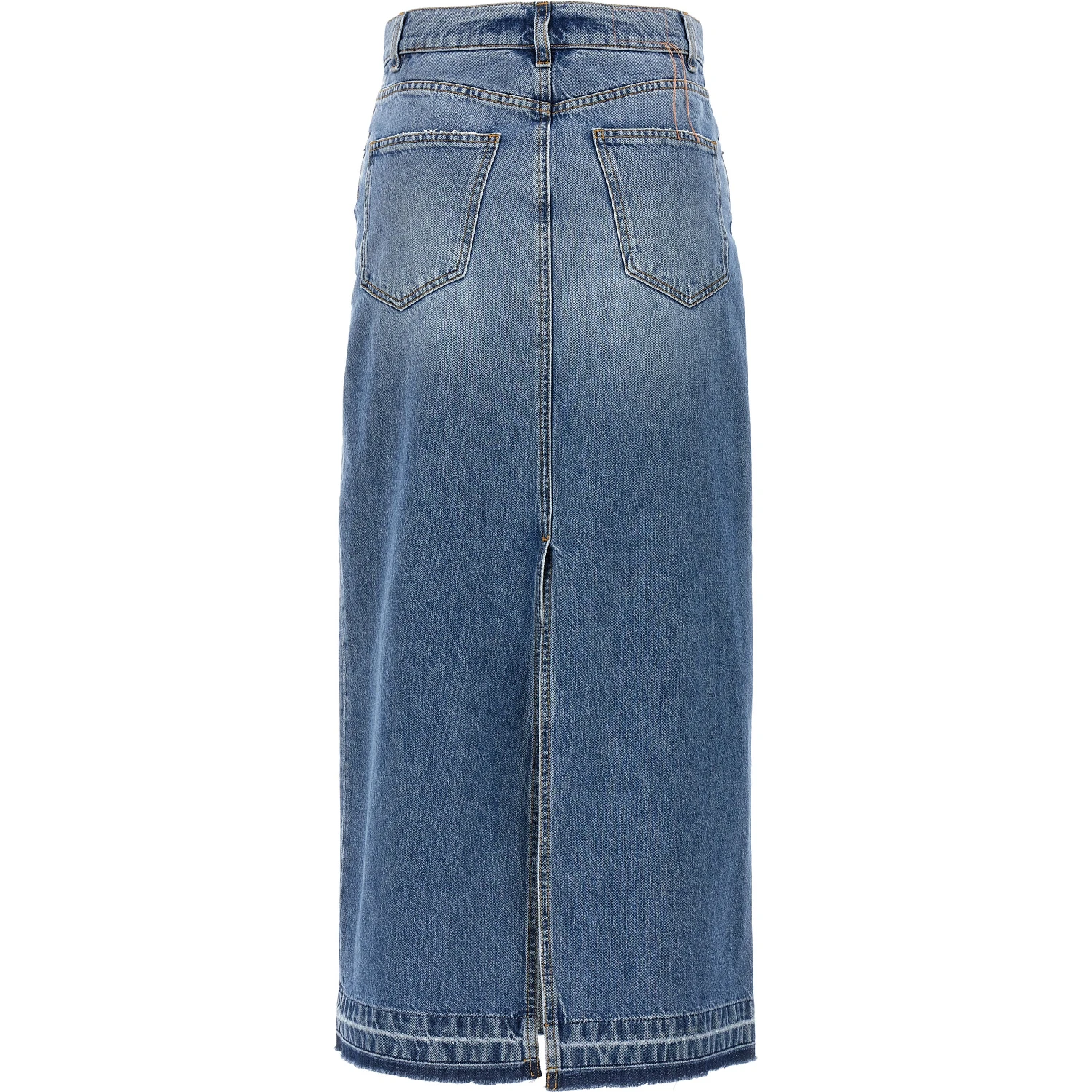 Blue Cotton Mini Skirt