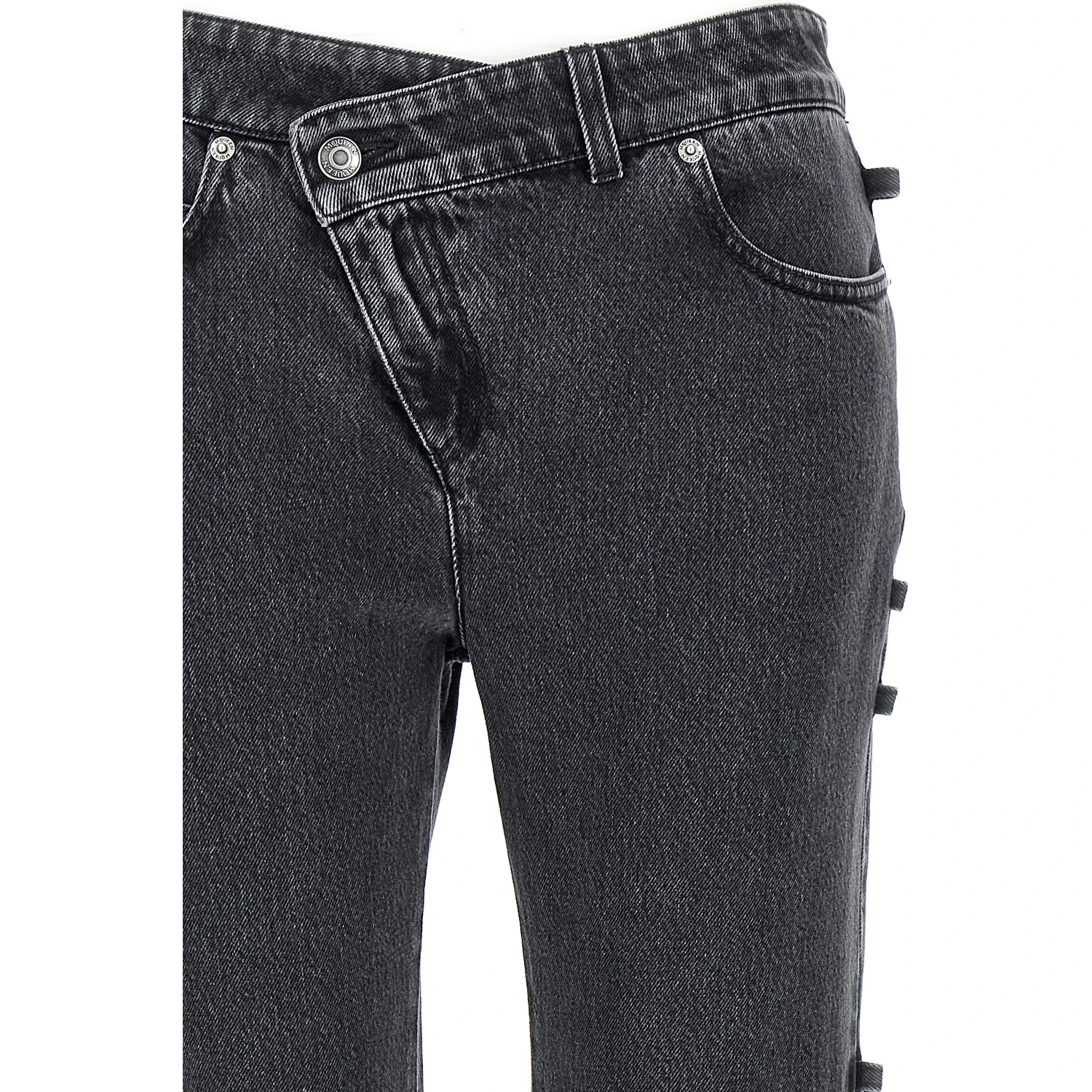 Black Cotton Flared Jeans