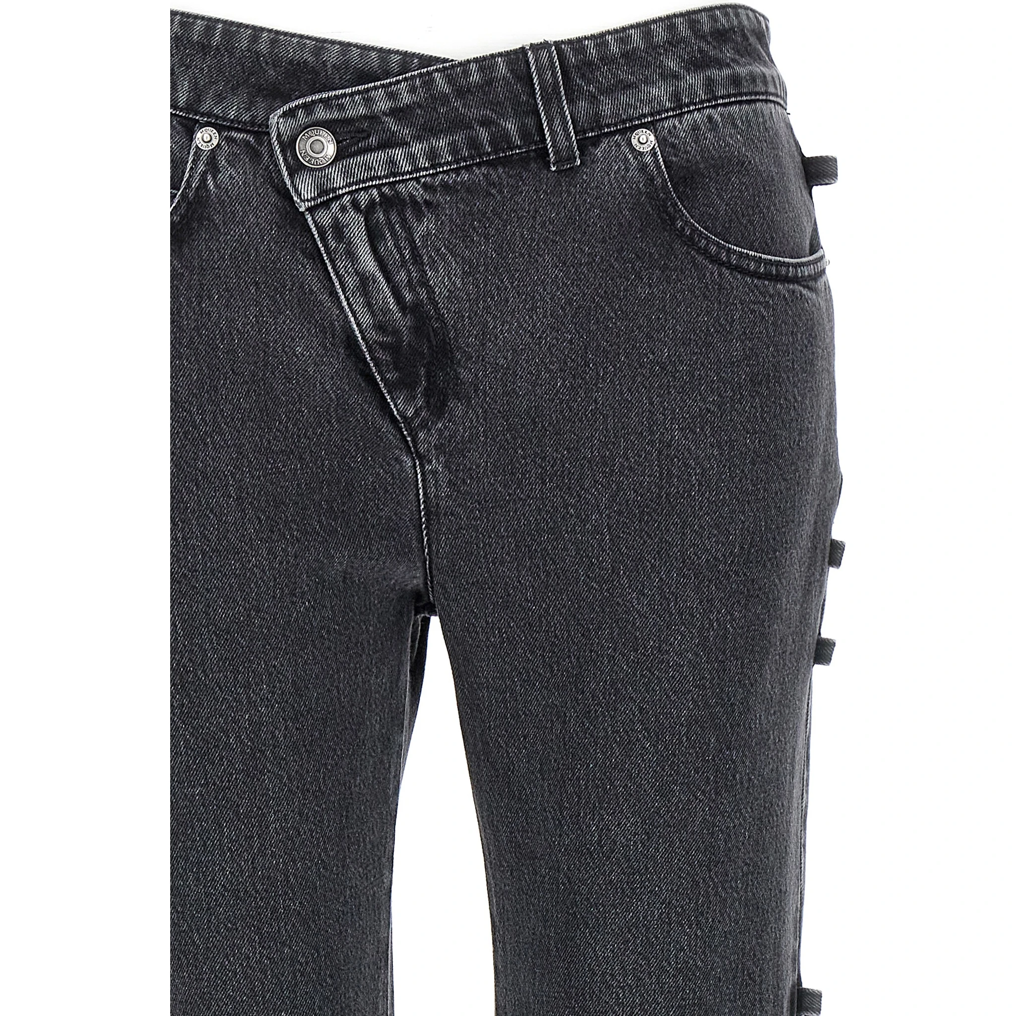 Black Cotton Flared Jeans