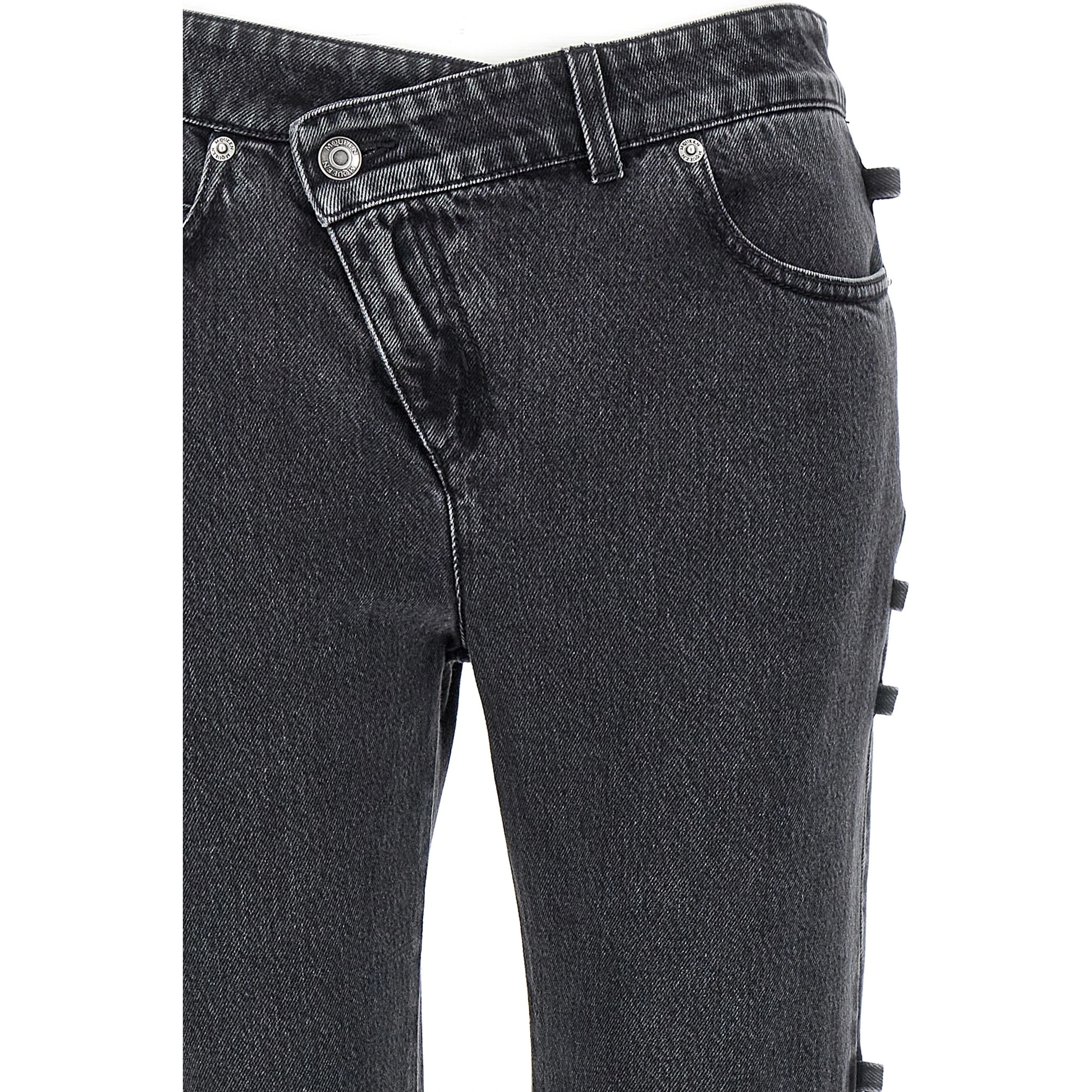 Black Cotton Flared Jeans