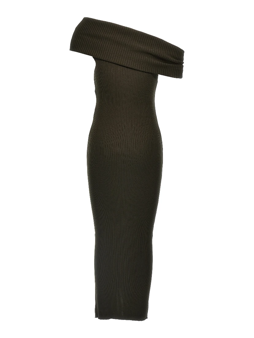 Brown Viscose Long Dress