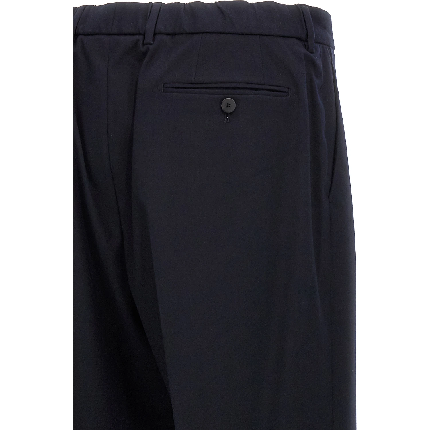 Blue Polyethylene Casual Pants