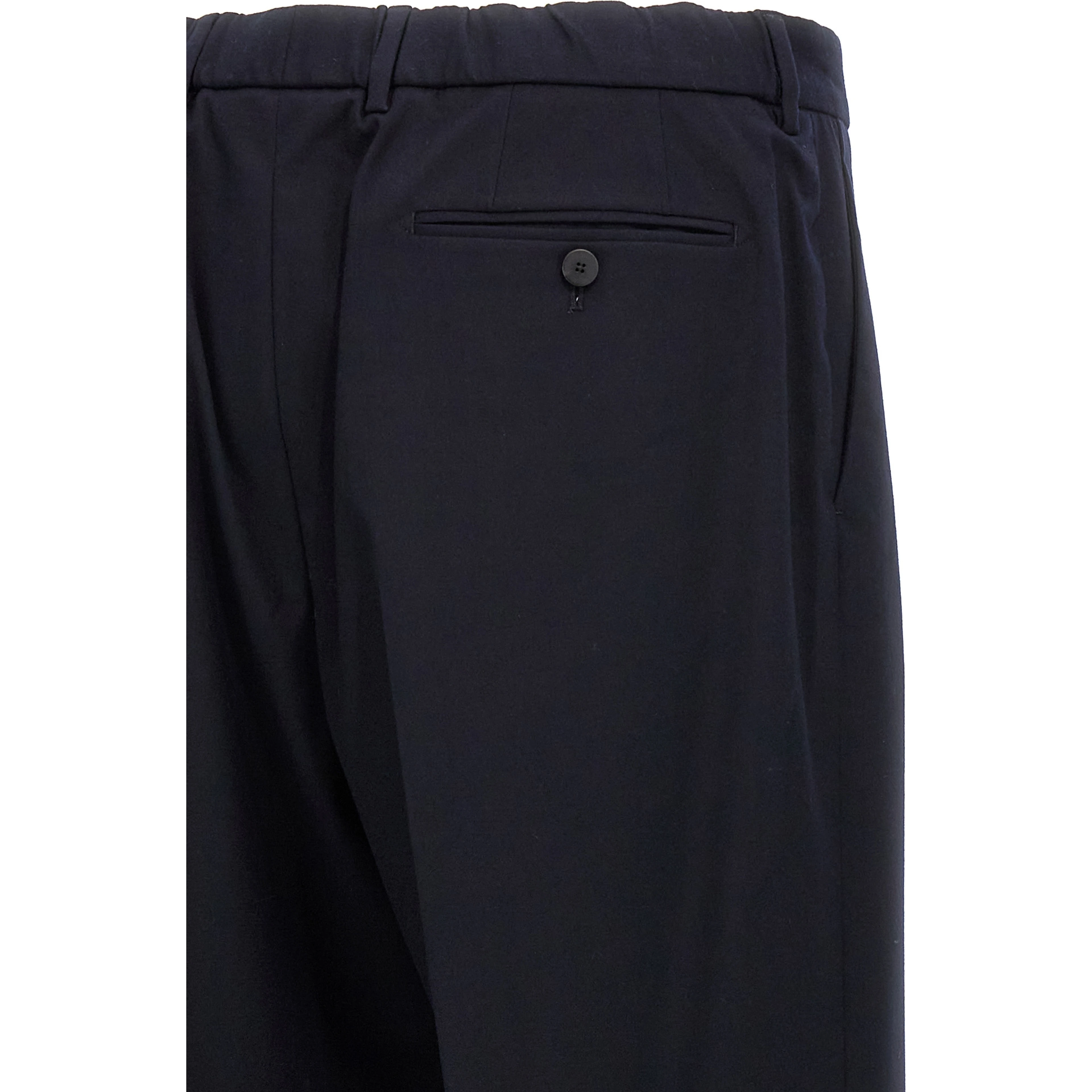 Blue Polyethylene Casual Pants