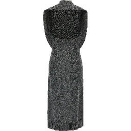 Gray Wool Midi Dress
