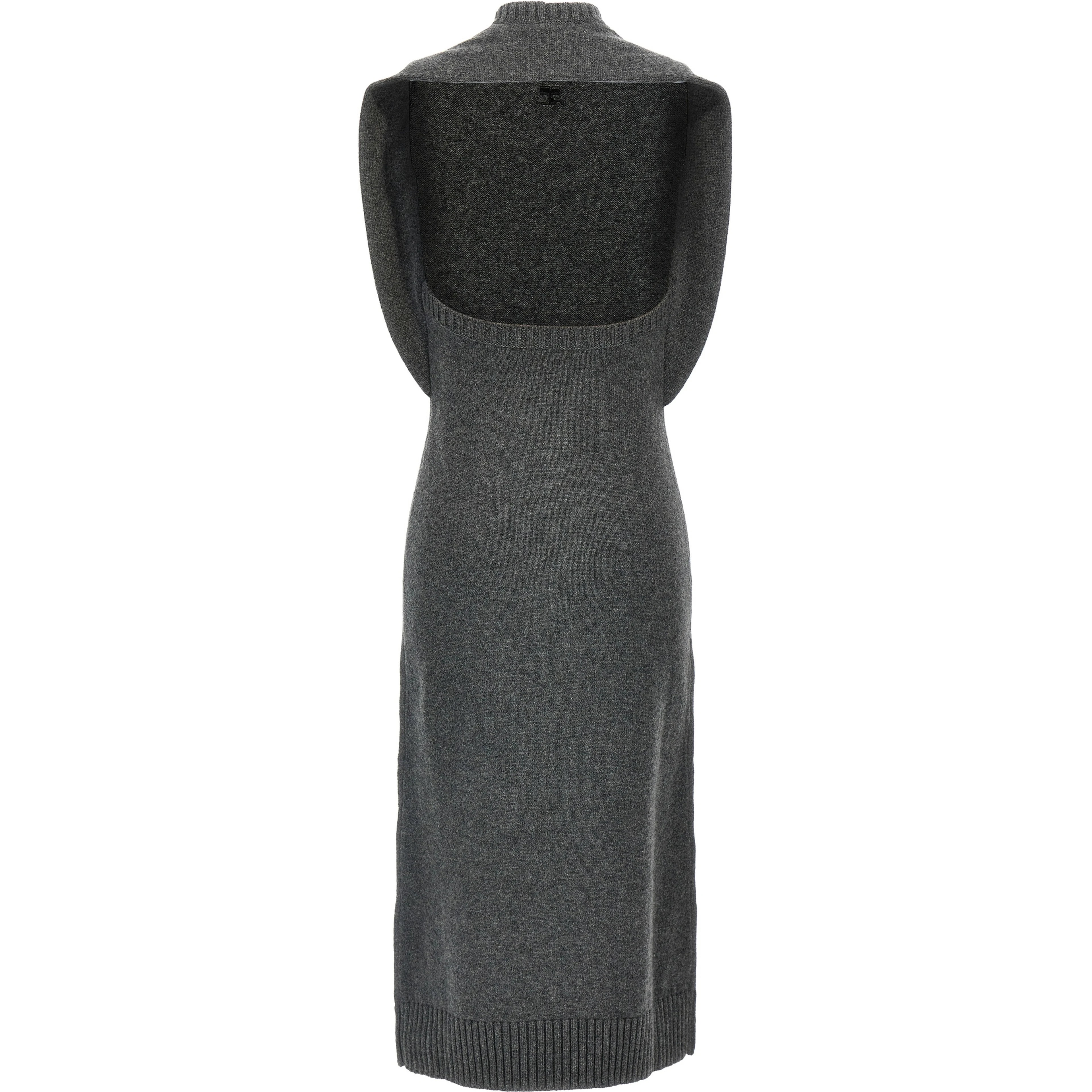 Gray Wool Midi Dress