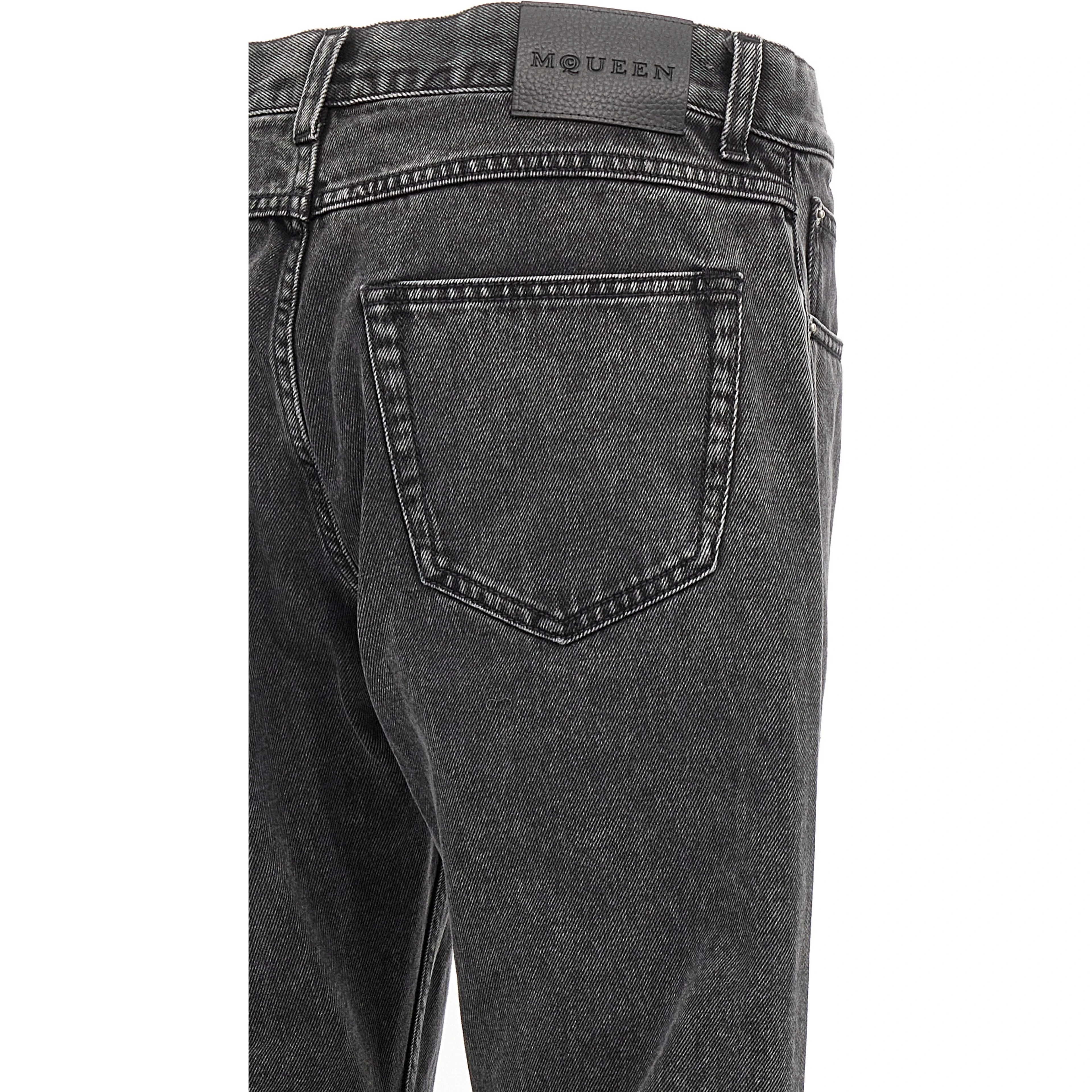 Black Cotton Straight-Leg Jeans