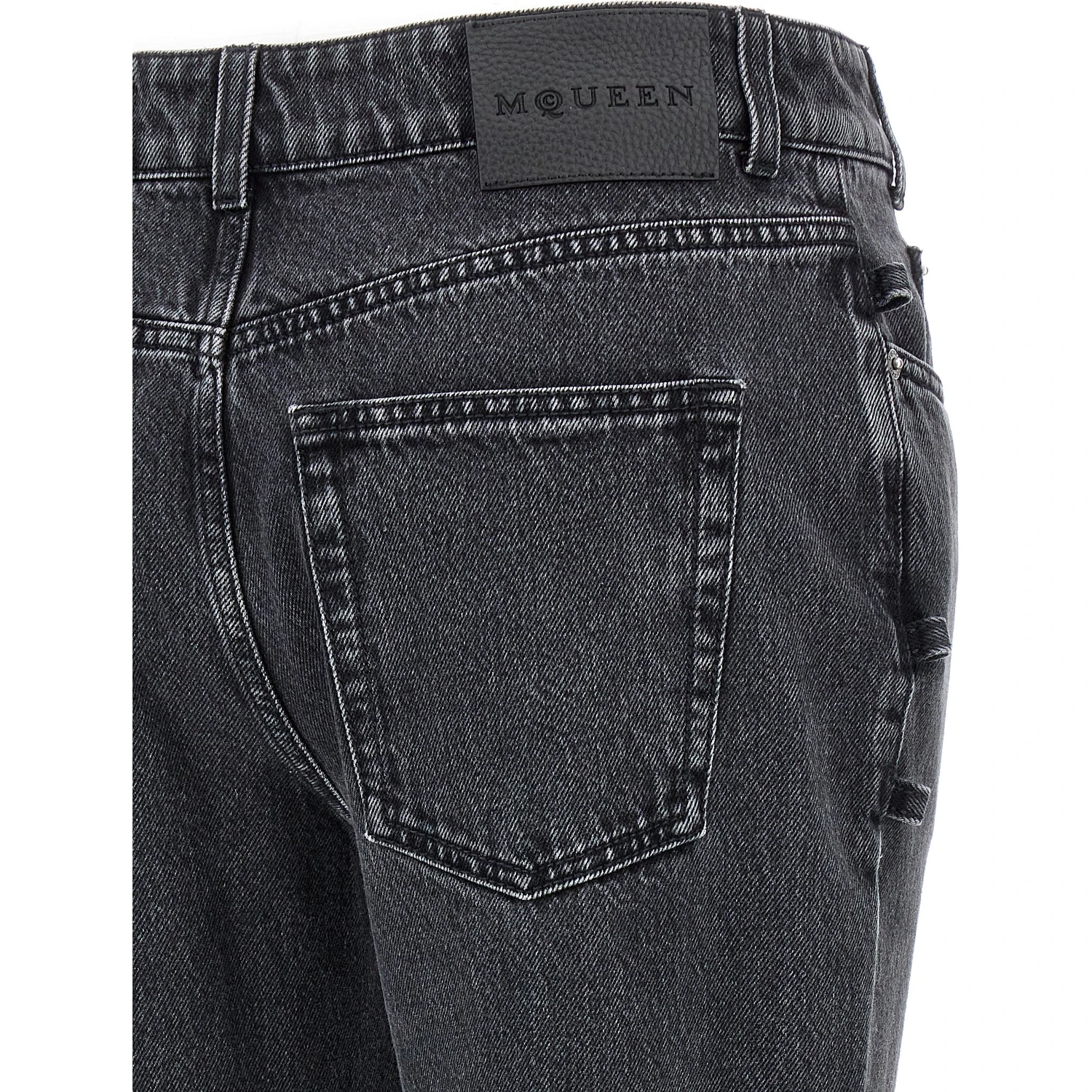 Black Cotton Flared Jeans