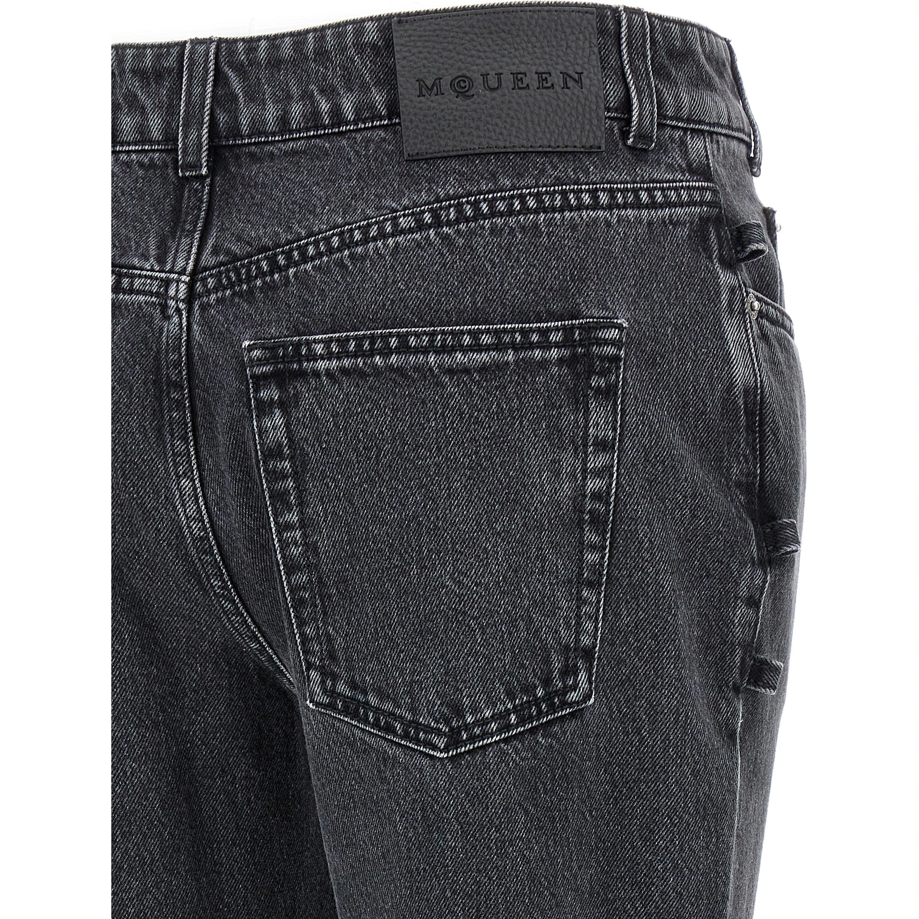 Black Cotton Flared Jeans