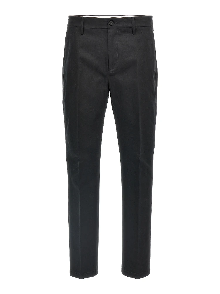 Black Cotton Casual Pants
