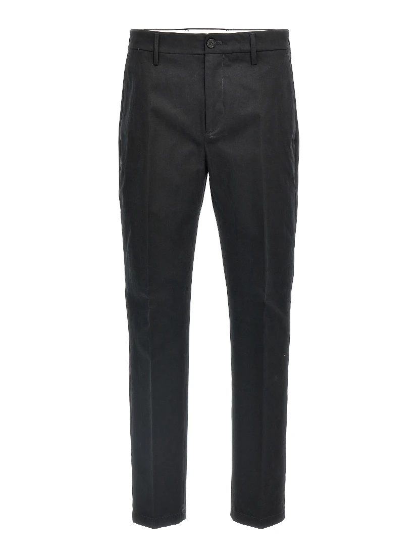 Black Cotton Casual Pants