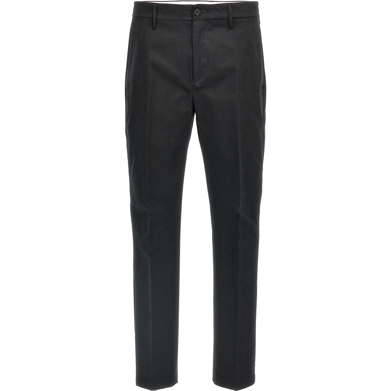 Black Cotton Casual Pants